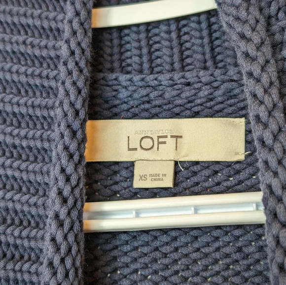 Ann Taylor Loft Navy Knit Turtle Neck Short 3/4 Sleeve Sweater Top Women XS - Picture 3 of 6